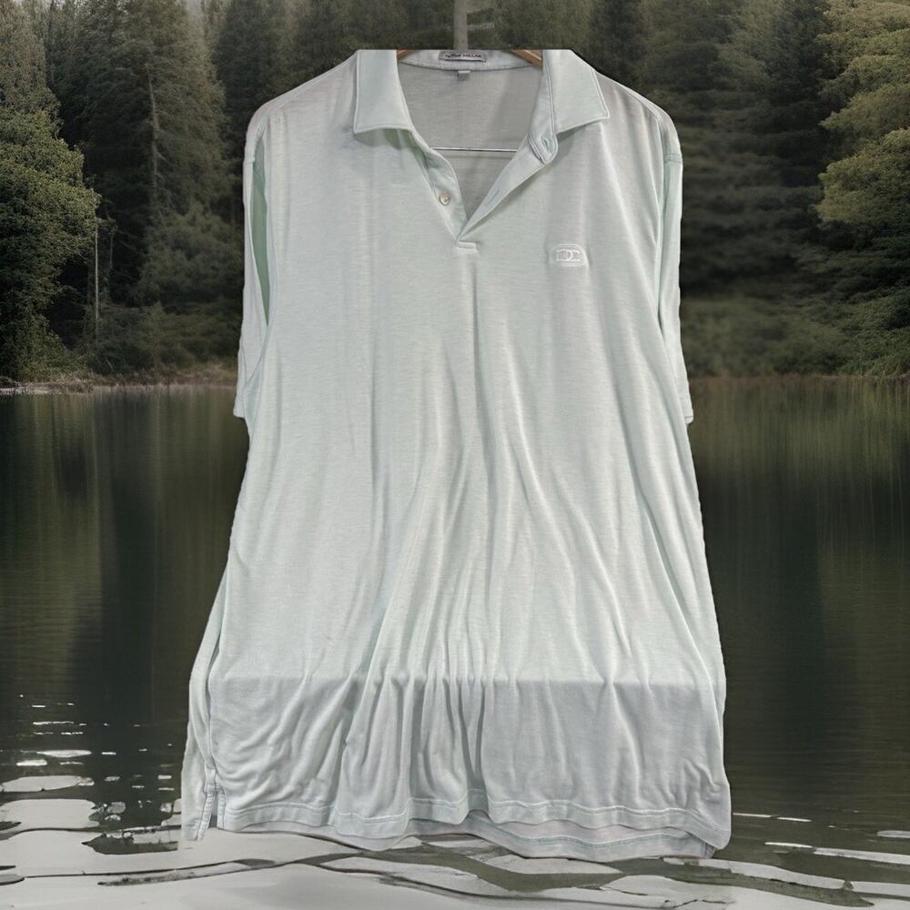 Peter Millar‎ Men’s Polo Mint Green Polyester Blend Large Summer Lightweight